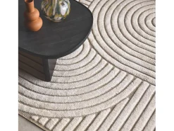 Alfombra interior motivo étnico arcos beige y crema