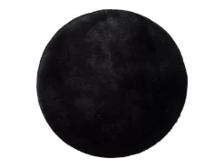 Alfombra interior redonda - shaggy uni - negro - diam.120 cm - FOX