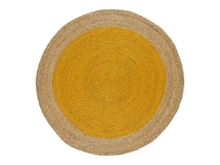 Alfombra interior redonda - naturel - mostaza - diam.120 cm - MAHON