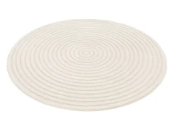 Alfombra interior redonda con relieve en color crema crema
