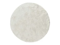 Alfombra interior redonda - shaggy uni - blanco - diam.120 cm - ROMA