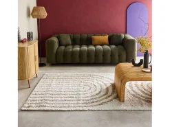 Alfombra interior shaggy con diseños geométricos arco iris beige beige