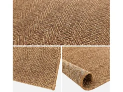 Alfombra interior/exterior efecto yute color caramelo