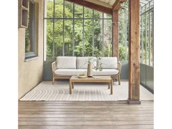 Alfombra interior/exterior diseño arcos beige