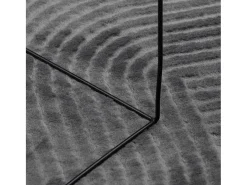 Alfombra IZA de pelo corto de estilo escandinavo en color antracita Ø 80 cm