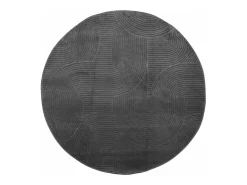 Alfombra IZA de pelo corto de estilo escandinavo en color antracita Ø 80 cm