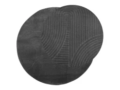 Alfombra IZA de pelo corto de estilo escandinavo en color antracita Ø 80 cm