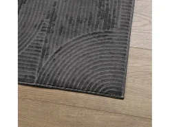 Alfombra IZA de pelo corto de estilo escandinavo en color antracita 240x340 cm