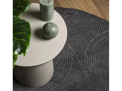 Alfombra IZA de pelo corto de estilo escandinavo en color antracita Ø 100 cm