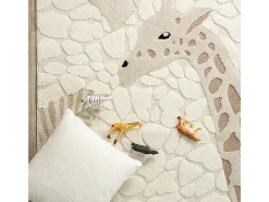 Alfombra Jungle Kids Habitación Infantil 3D Resistente - Crema - 80x150 cm