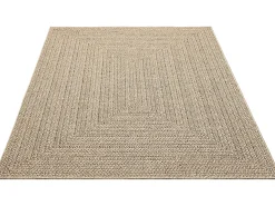 Alfombra Kansas Exterior Interior Aspecto Yute Resistente intemperie liso - Naturaleza - 60 x 180 cm