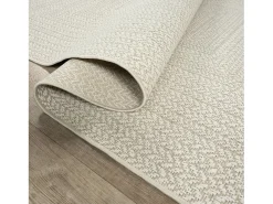 Alfombra Kansas Exterior Interior Aspecto Yute Resistente intemperie liso - Crema - 200 x 290 cm