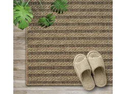 Alfombra Kansas Exterior Interior Aspecto Yute diseño Resistente intemperie - Naturaleza - 200 x 290 cm