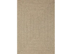 Alfombra Kansas Exterior Interior Aspecto Yute Resistente intemperie liso - Naturaleza - 60 x 90 cm