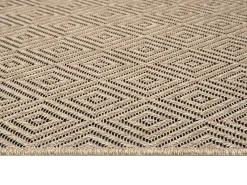 Alfombra Kansas Exterior Interior Aspecto Yute Resistente Diamante Intemperie - Naturaleza - 80 x 150 cm