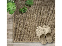Alfombra Kansas Exterior Interior Aspecto Yute Palma Resistente intemperie - Naturaleza - 200 x 290 cm