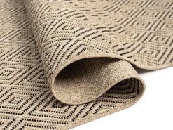 Alfombra Kansas Exterior Interior Aspecto Yute Resistente Diamante Intemperie - Naturaleza - 80 x 250 cm