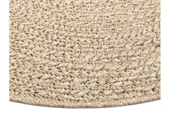 Alfombra Kansas Exterior Interior Aspecto Yute Resistente intemperie - Naturaleza - 160 cm, redondo