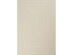 Alfombra Kansas Exterior Interior Aspecto Yute Resistente intemperie liso - Crema - 120 x 170 cm