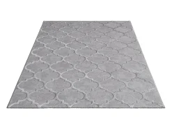 Alfombra Knight 3D Brillante Marroquí Diseño, Gris, 140 x 200 cm