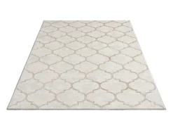 Alfombra Knight 3D Brillante Marroquí Diseño, Beige, 120 x 170 cm