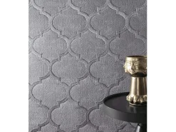Alfombra Knight 3D Brillante Marroquí Diseño, Gris, 120 x 170 cm