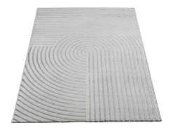 Alfombra Knight 3D Brillante Moderno, Gris, 240 x 340 cm