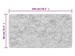 Alfombra lavable antideslizante gris 80x150 cm