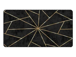Alfombra lavable antideslizante negro y dorado 80x150 cm ES93998