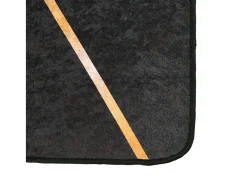 Alfombra lavable antideslizante negro y dorado 80x150 cm ES93998