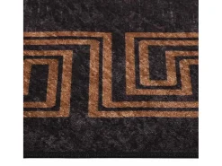 Alfombra lavable antideslizante 120x180 cm negra y dorada