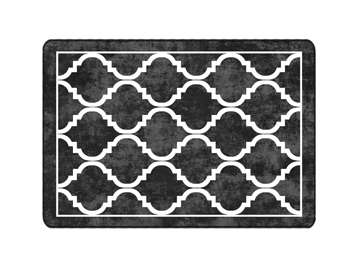 Alfombra lavable antideslizante negro y blanco 160x230 cm ES52667