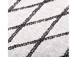 Alfombra lavable antideslizante negro y blanco 120x170 cm ES79852