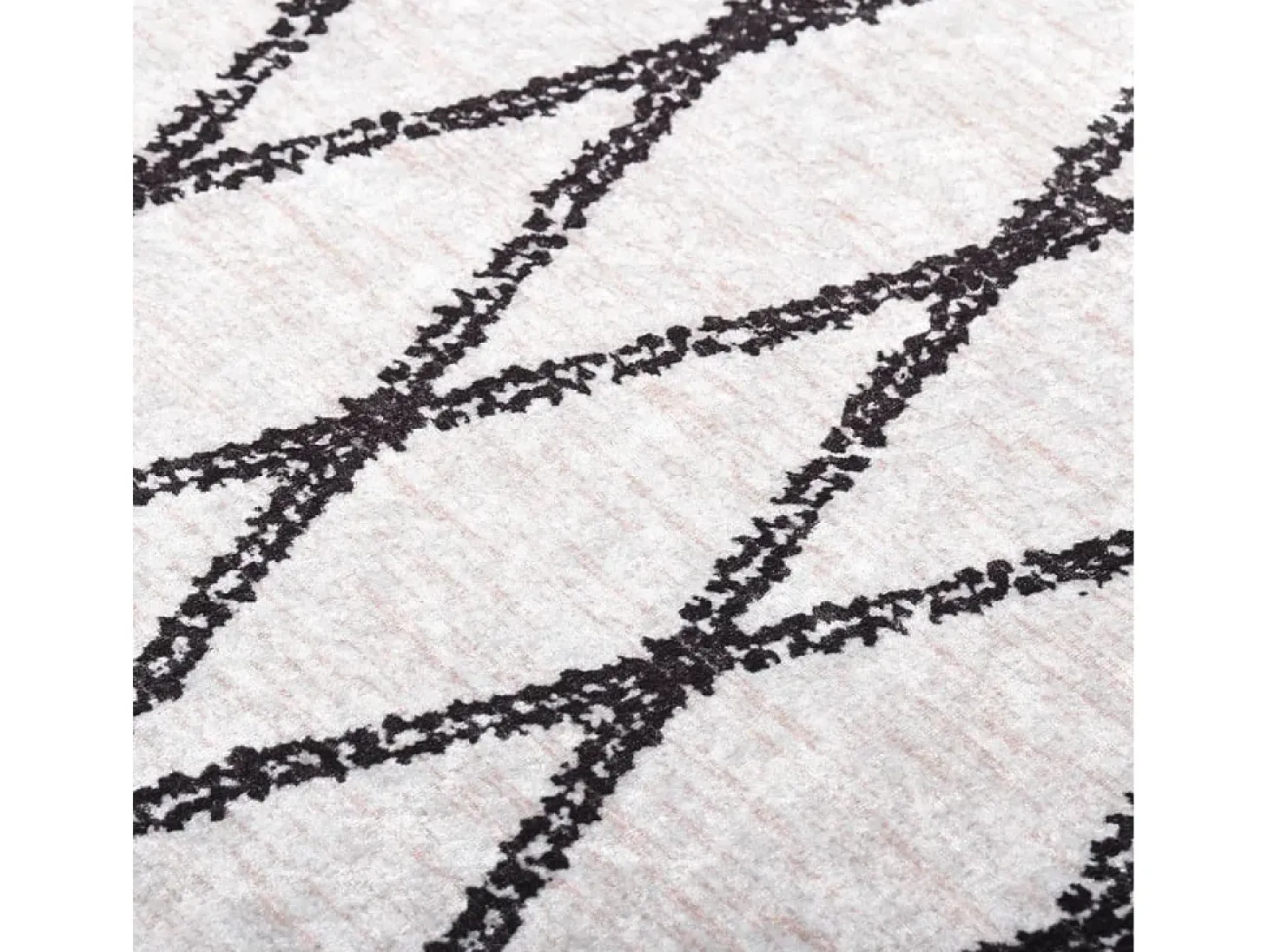 Alfombra lavable antideslizante negro y blanco 120x170 cm ES79852