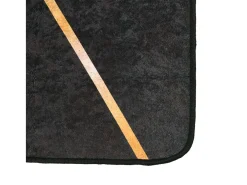 Alfombra lavable antideslizante negro y dorado 190x300 cm