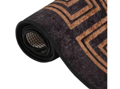Alfombra lavable antideslizante negro y dorado 80x150 cm ES59105