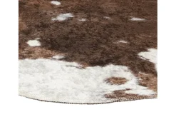 Alfombra lavable antideslizante vaca marrón y blanco 120x170 cm