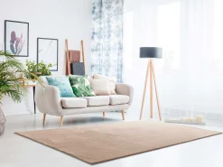 Alfombra lavable antideslizante - liso - beige - 60 x 120 cm - LOFT