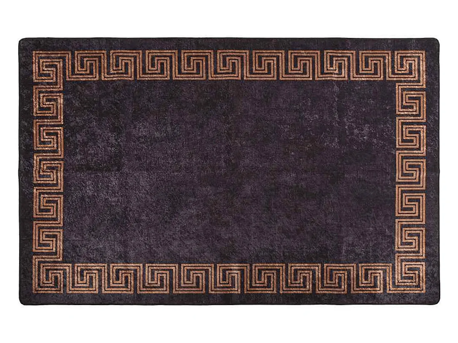 Alfombra lavable antideslizante 160x230 cm negra y dorada