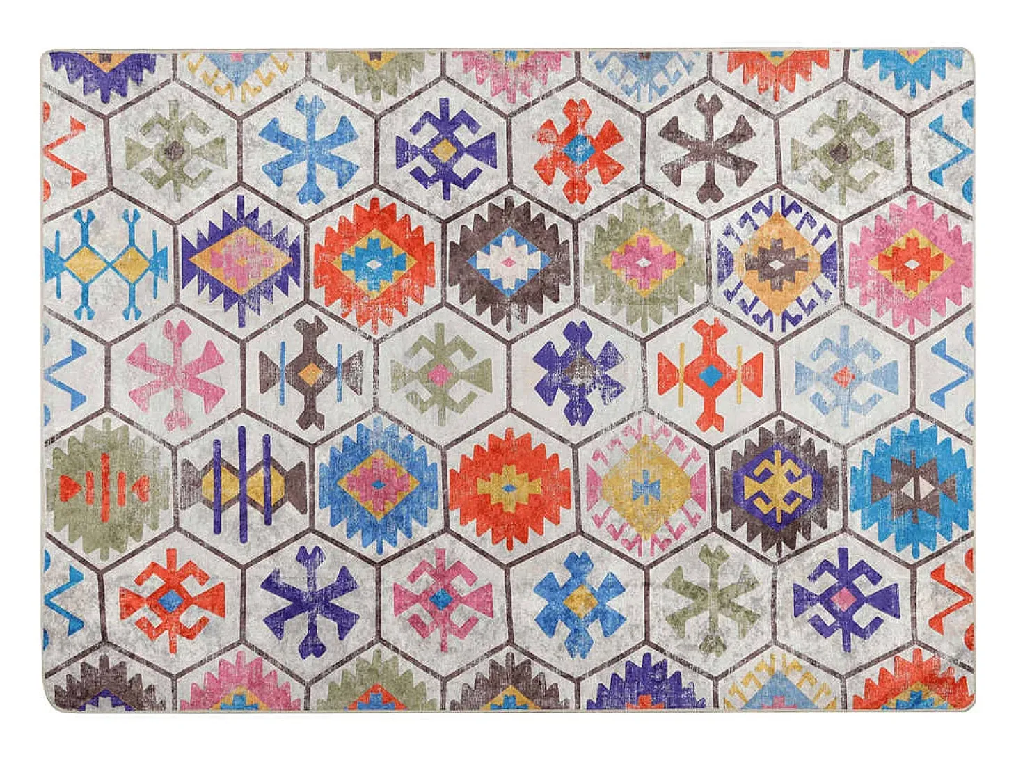 Alfombra lavable antideslizante multicolor 80x150 cm ES17048