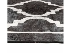 Alfombra lavable antideslizante negro y blanco 80x150 cm
