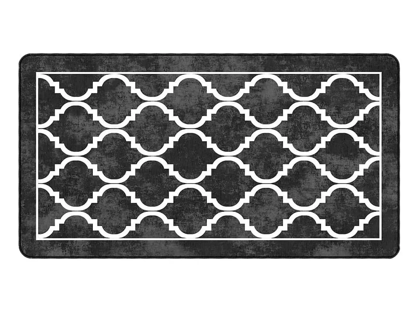 Alfombra lavable antideslizante negro y blanco 80x150 cm ES64778
