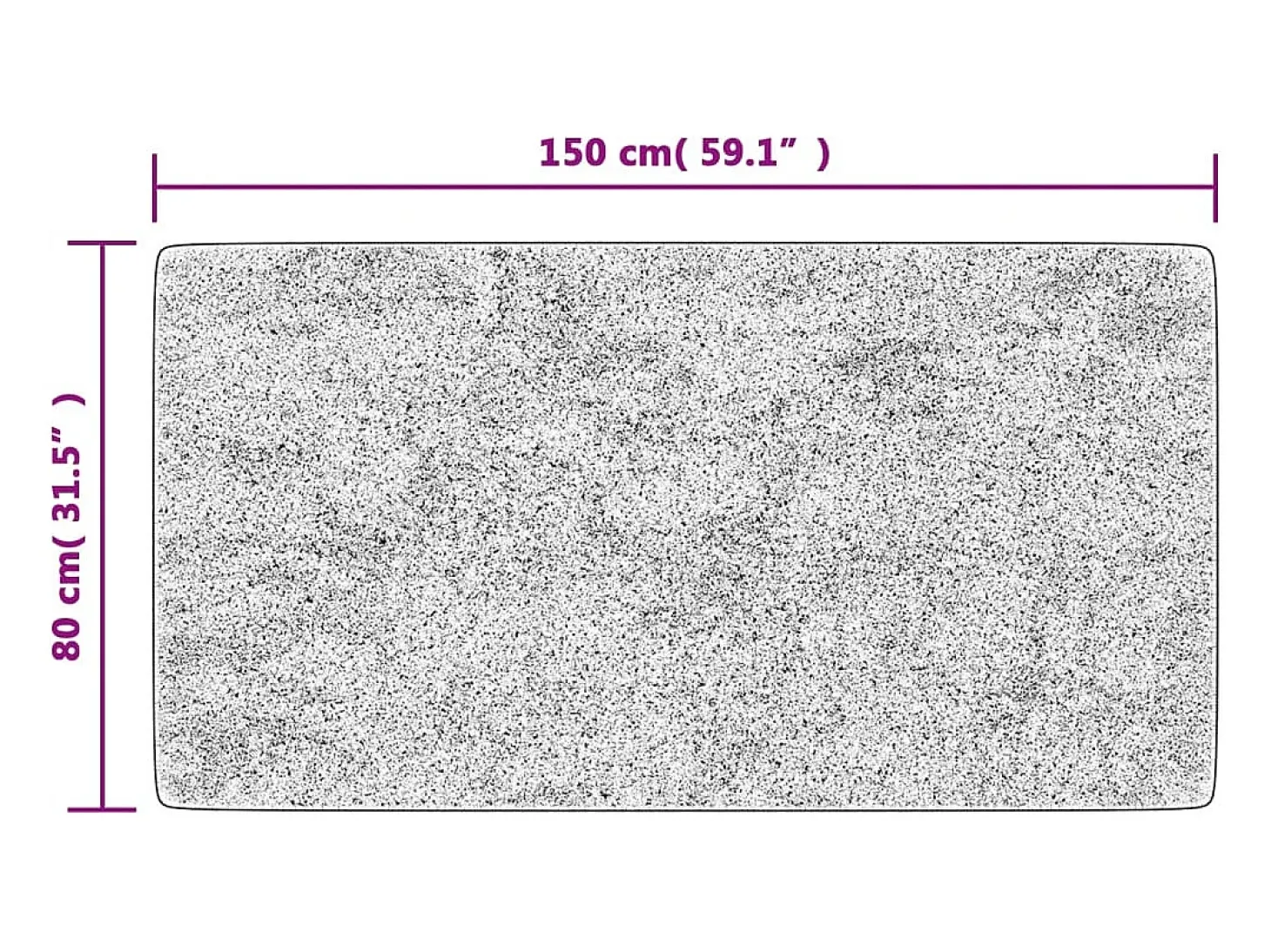Alfombra lavable antideslizante negro y blanco 80x150 cm ES19867