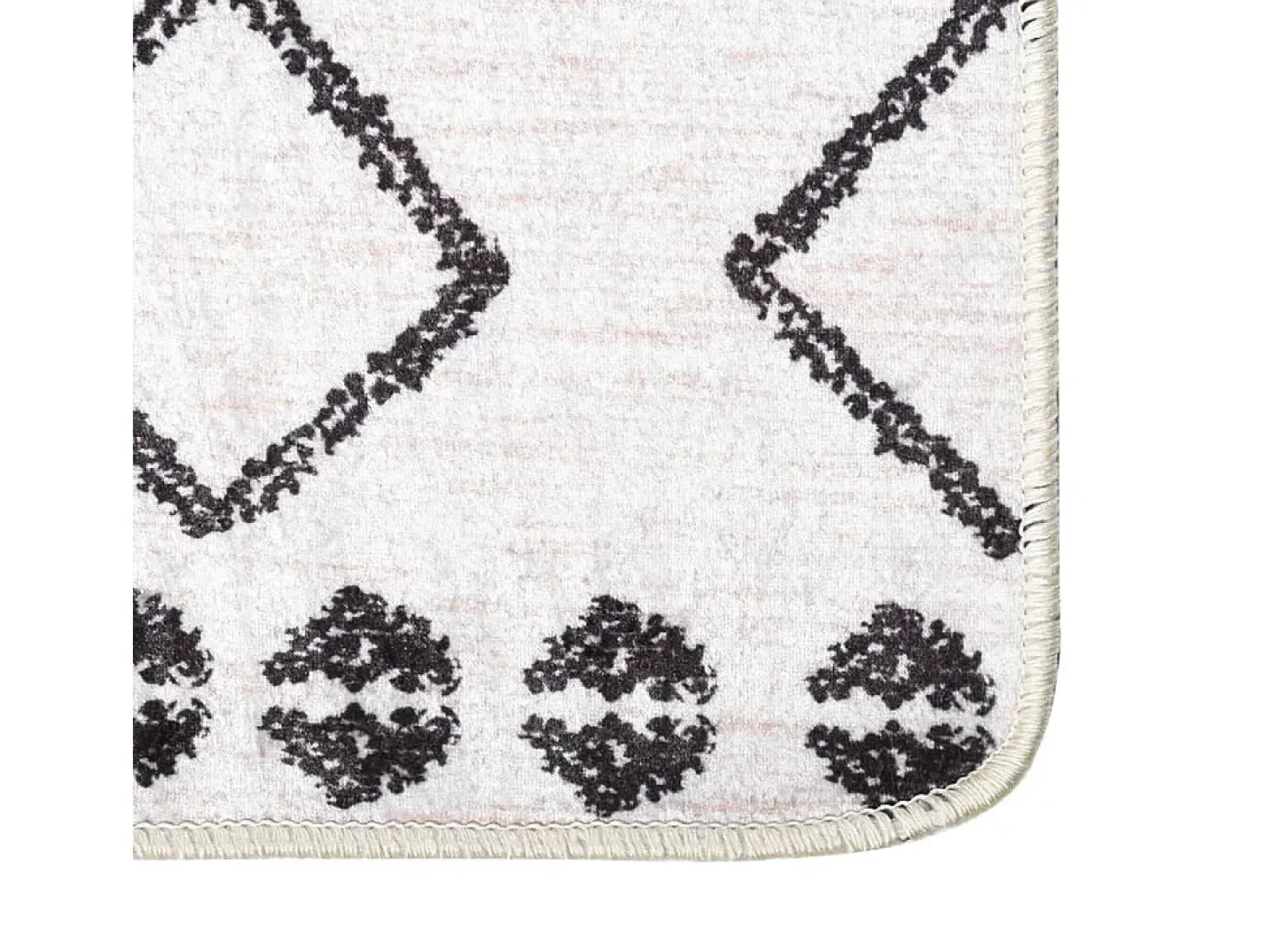 Alfombra lavable antideslizante negro y blanco 80x150 cm ES19867