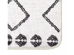 Alfombra lavable antideslizante negro y blanco 120x180 cm ES18878