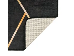 Alfombra lavable antideslizante negro y dorado 120x180 cm