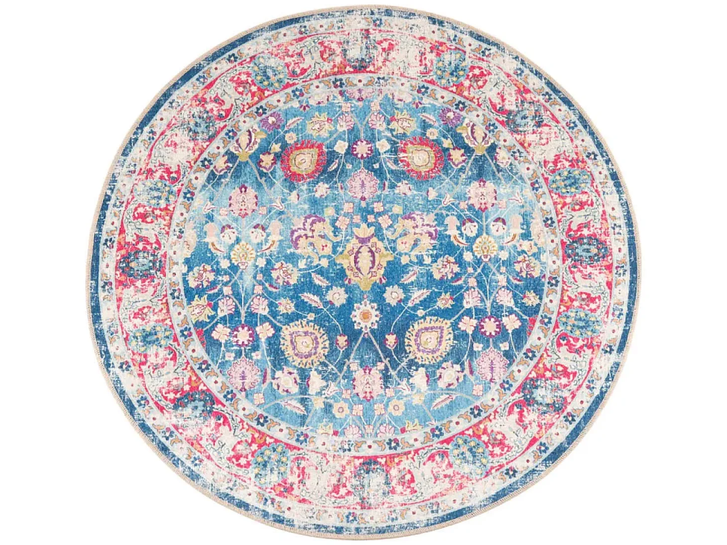Alfombra lavable antideslizante multicolor Ø 120 cm ES14141