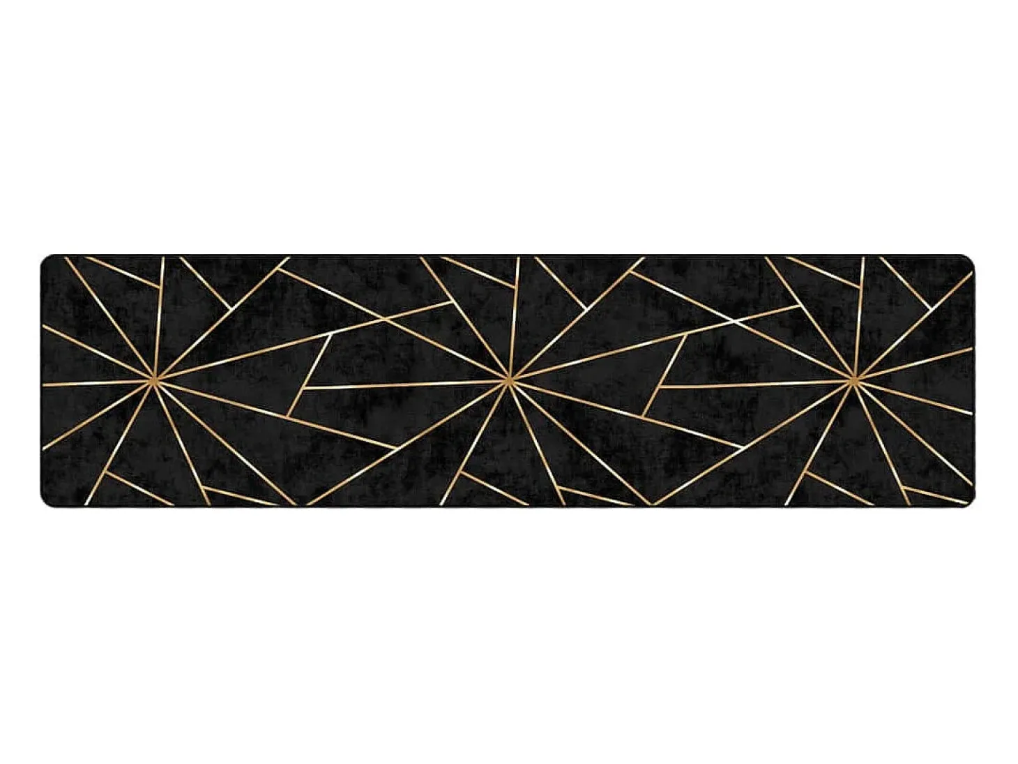 Alfombra lavable antideslizante negro y dorado 80x300 cm