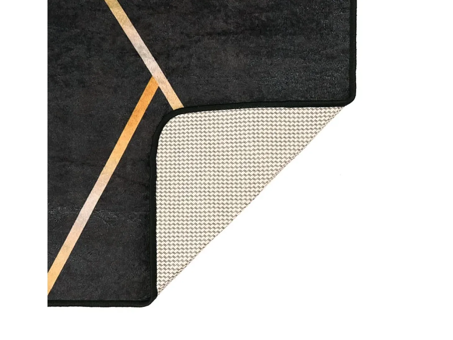 Alfombra lavable antideslizante negro y dorado 80x300 cm