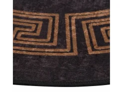 Alfombra lavable antideslizante negro y dorado Ø 200 cm ES56967
